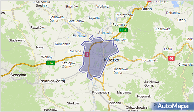 gmina Kłodzko - powiat kłodzki na mapie Targeo