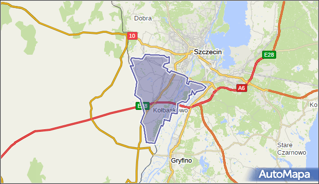 gmina Kołbaskowo - powiat policki na mapie Targeo
