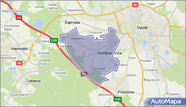 gmina Komprachcice - powiat opolski na mapie Targeo