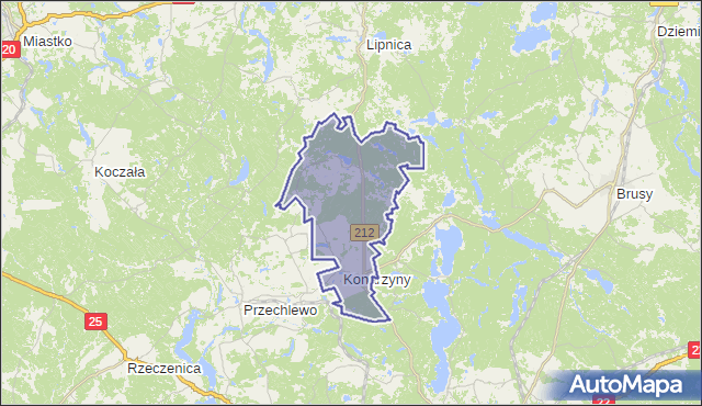 gmina Konarzyny - powiat chojnicki na mapie Targeo