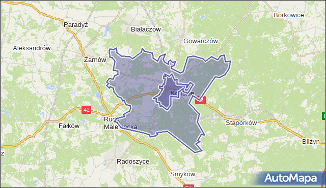 gmina Końskie - powiat konecki na mapie Targeo