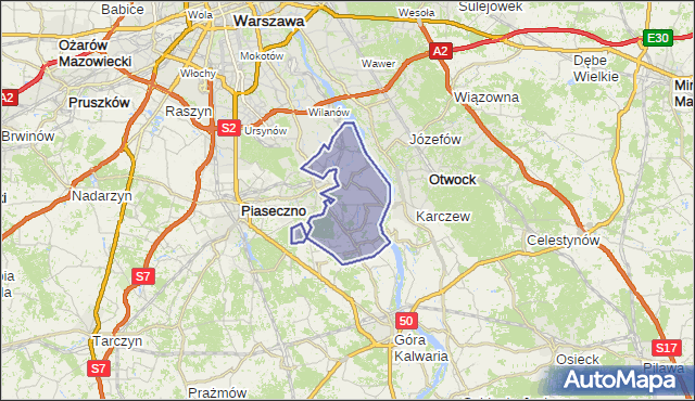 gmina Konstancin-Jeziorna - powiat piaseczyński na mapie Targeo
