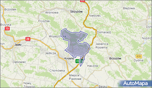 gmina Korczyna - powiat krośnieński na mapie Targeo