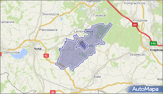 gmina Korfantów - powiat nyski na mapie Targeo