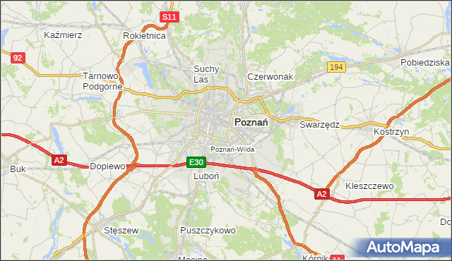 gmina Kostrzyn - powiat poznański na mapie Targeo