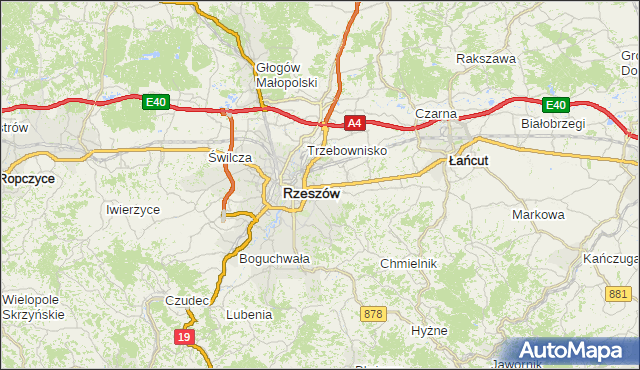 gmina Krasne - powiat rzeszowski na mapie Targeo