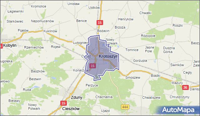 gmina Krotoszyn - powiat krotoszyński na mapie Targeo