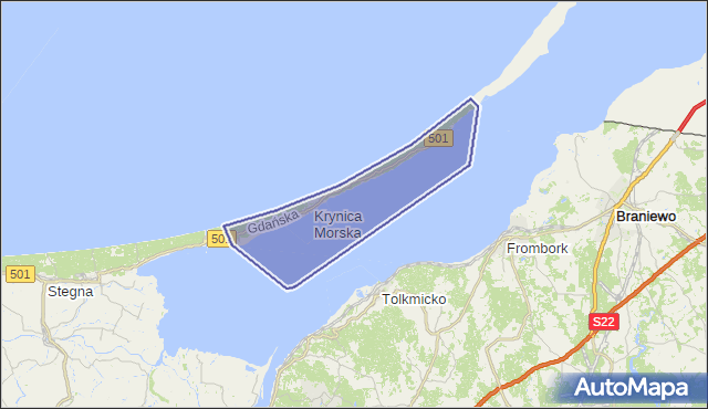 gmina Krynica Morska - powiat nowodworski na mapie Targeo