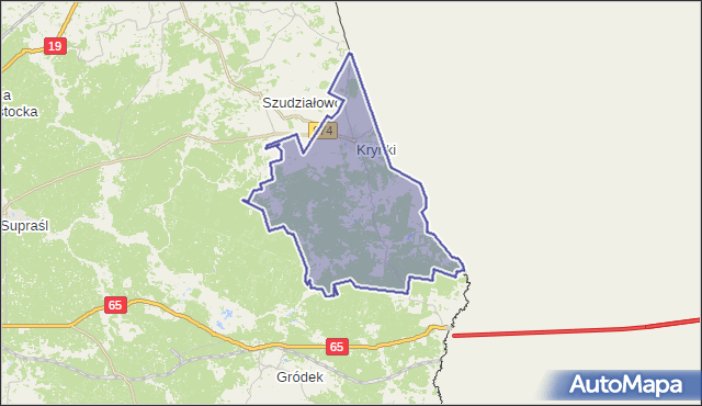 gmina Krynki - powiat sokólski na mapie Targeo