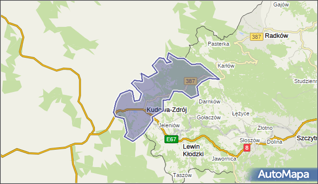 gmina Kudowa-Zdrój - powiat kłodzki na mapie Targeo