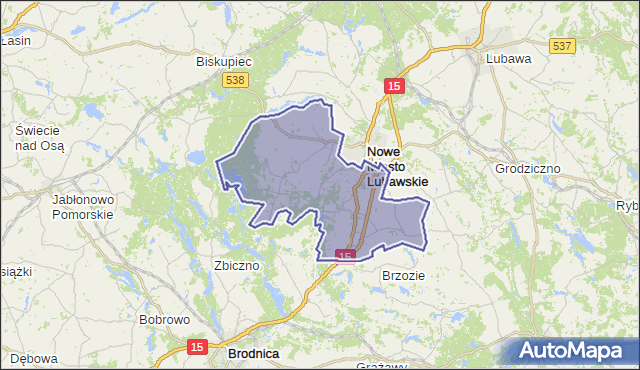 gmina Kurzętnik - powiat nowomiejski na mapie Targeo