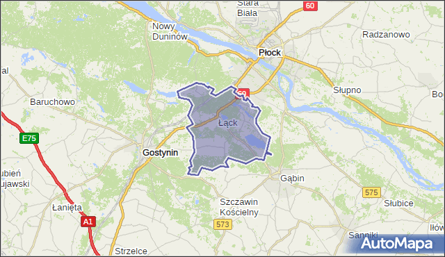 gmina Łąck - powiat płocki na mapie Targeo
