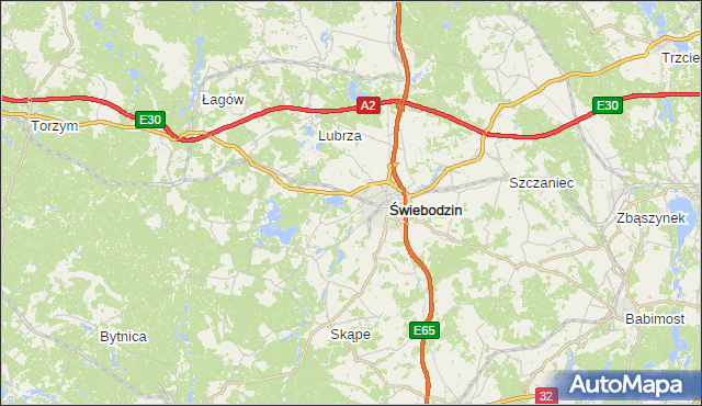 gmina Łagów - powiat świebodziński na mapie Targeo