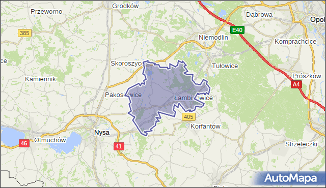 gmina Łambinowice - powiat nyski na mapie Targeo