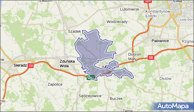 gmina Łask - powiat łaski na mapie Targeo