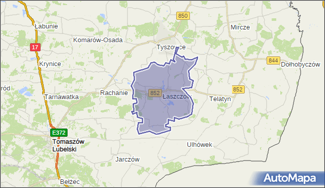 gmina Łaszczów - powiat tomaszowski na mapie Targeo