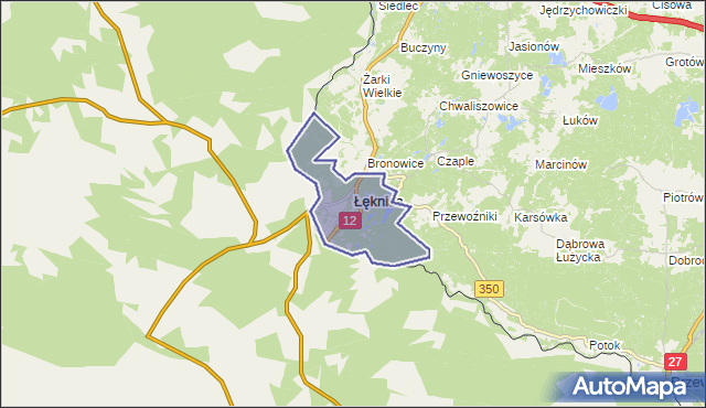 gmina Łęknica - powiat żarski na mapie Targeo