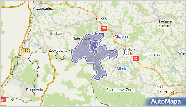 gmina Leśna - powiat lubański na mapie Targeo
