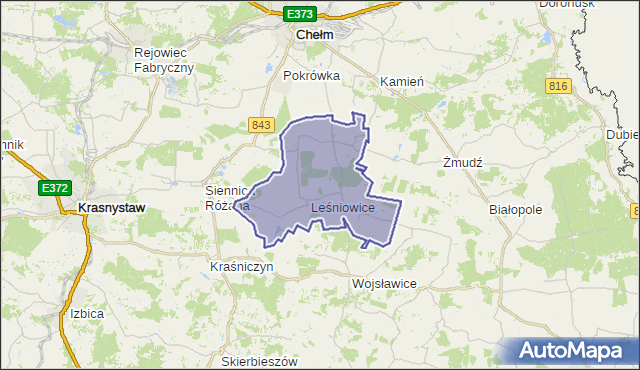 gmina Leśniowice - powiat chełmski na mapie Targeo
