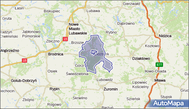 gmina Lidzbark - powiat działdowski na mapie Targeo