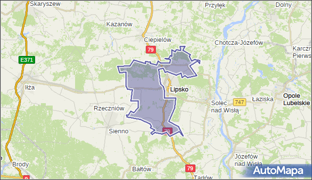 gmina Lipsko - powiat lipski na mapie Targeo