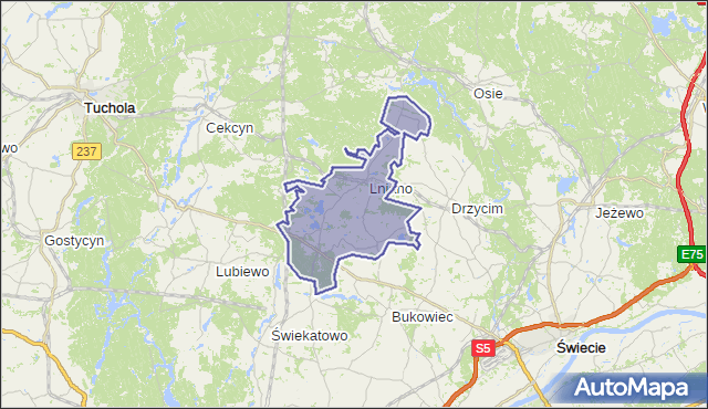 gmina Lniano - powiat świecki na mapie Targeo
