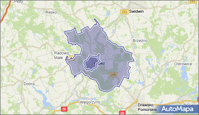 gmina Łobez - powiat łobeski na mapie Targeo