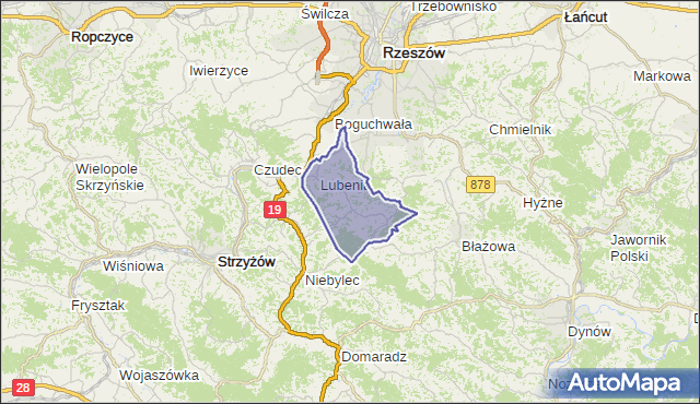 gmina Lubenia - powiat rzeszowski na mapie Targeo