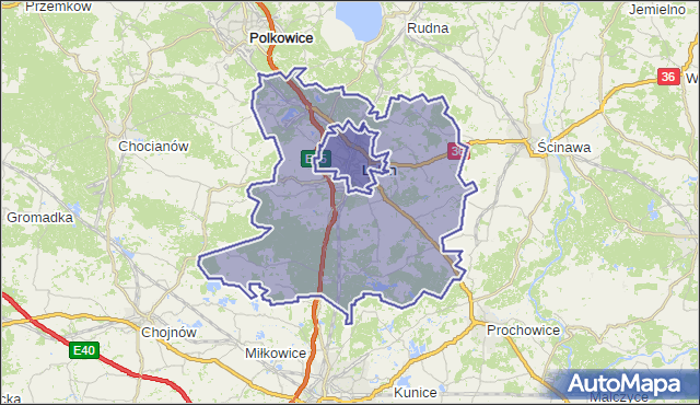 gmina Lubin - powiat lubiński na mapie Targeo