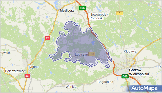 gmina Lubiszyn - powiat gorzowski na mapie Targeo