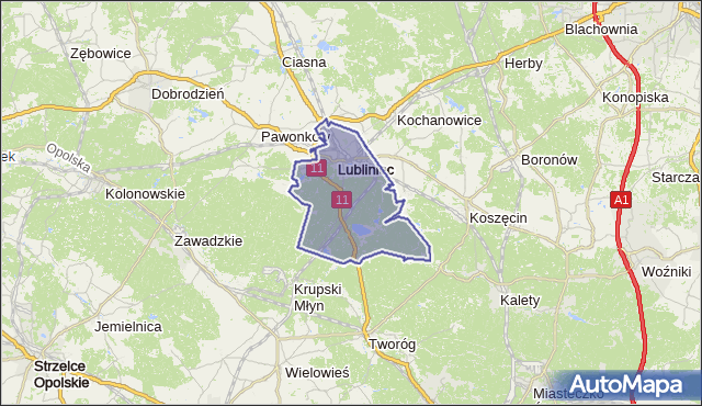 gmina Lubliniec - powiat lubliniecki na mapie Targeo