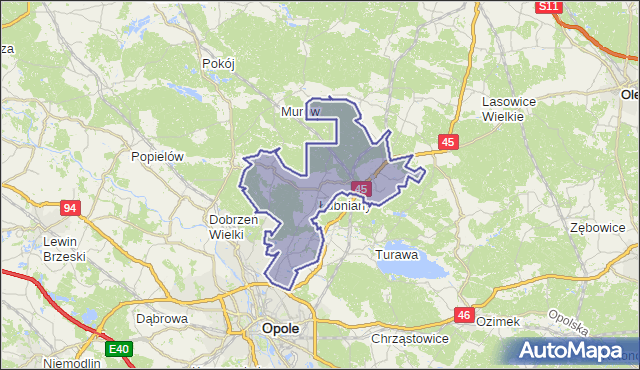 gmina Łubniany - powiat opolski na mapie Targeo