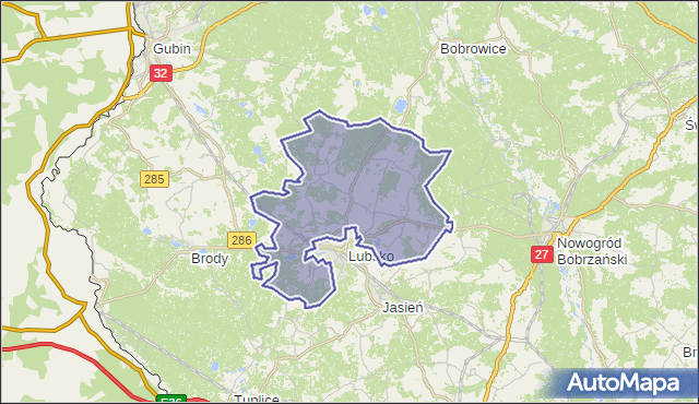 gmina Lubsko - powiat żarski na mapie Targeo