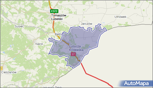 gmina Lubycza Królewska - powiat tomaszowski na mapie Targeo