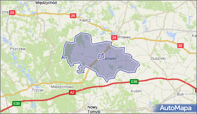 gmina Lwówek - powiat nowotomyski na mapie Targeo