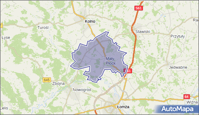 gmina Mały Płock - powiat kolneński na mapie Targeo