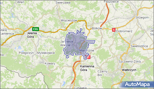 gmina Marciszów - powiat kamiennogórski na mapie Targeo