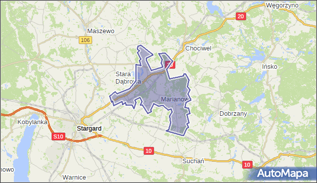 gmina Marianowo - powiat stargardzki na mapie Targeo