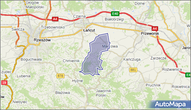gmina Markowa - powiat łańcucki na mapie Targeo