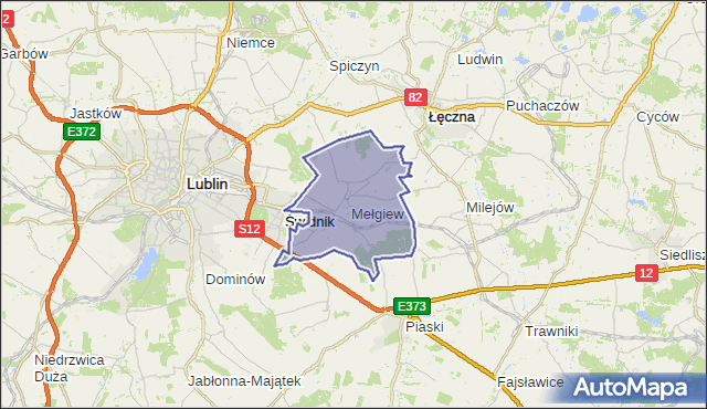 gmina Mełgiew - powiat świdnicki na mapie Targeo