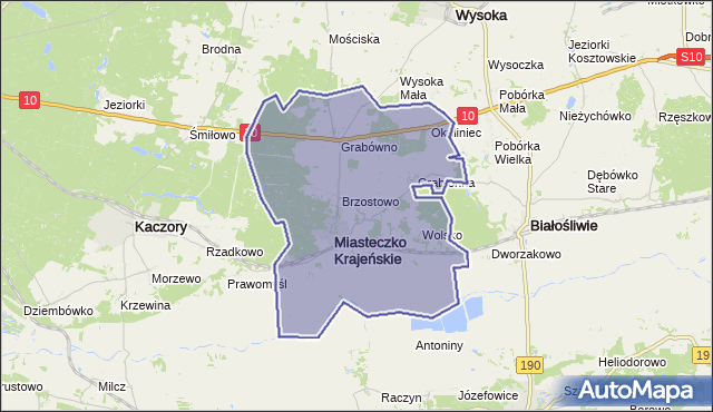 gmina Miasteczko Krajeńskie - powiat pilski na mapie Targeo