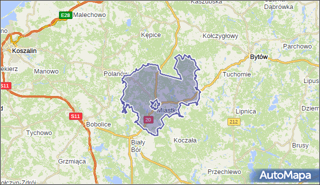 gmina Miastko - powiat bytowski na mapie Targeo
