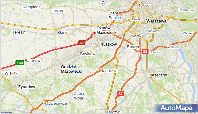 gmina Michałowice - powiat pruszkowski na mapie Targeo