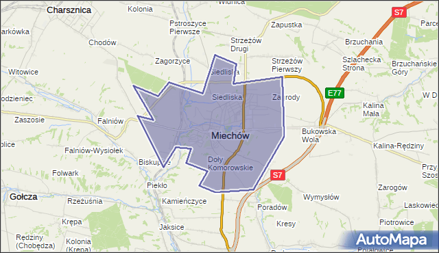 gmina Miechów - powiat miechowski na mapie Targeo