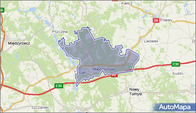 gmina Miedzichowo - powiat nowotomyski na mapie Targeo