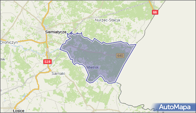 gmina Mielnik - powiat siemiatycki na mapie Targeo