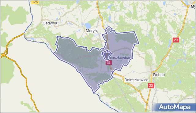 gmina Mieszkowice - powiat gryfiński na mapie Targeo