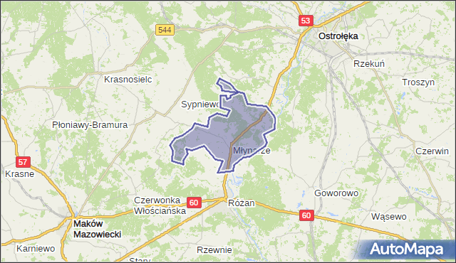 gmina Młynarze - powiat makowski na mapie Targeo