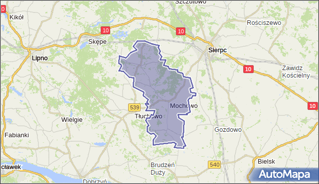 gmina Mochowo - powiat sierpecki na mapie Targeo