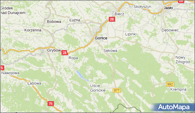 gmina Moszczenica - powiat gorlicki na mapie Targeo